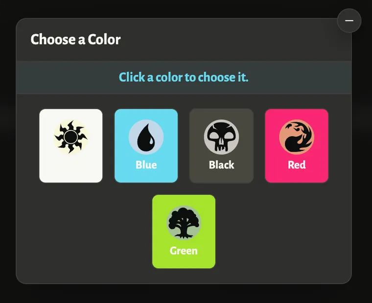 A single color picked from coloured tiles